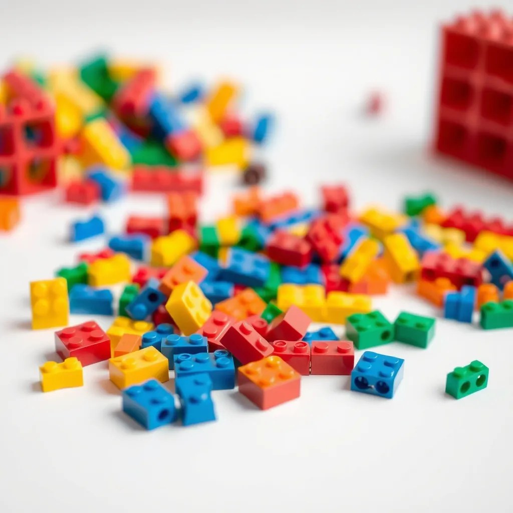 Piezas de plástico de colores tipo bloques de construcción